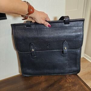 Ralph Lauren Polo Vintage Black Pebble Leather Tote